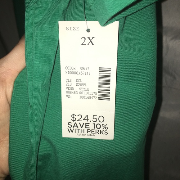 Catherine’s teal stretch tee shirt Size 2x - Picture 5 of 5